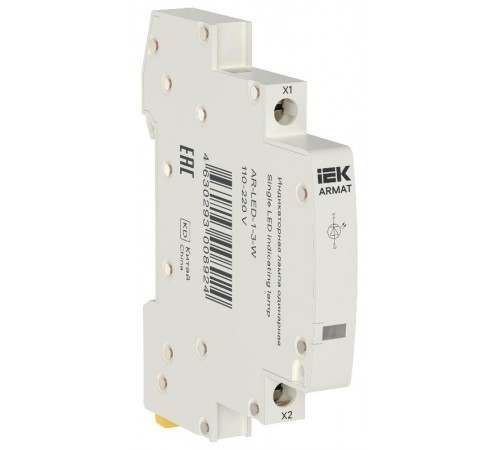 ARMAT Лампа индикаторная одинарная LED 110-220В DC белая  AR-LED-1-3-W  IEK