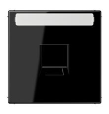 Плата (фиксация защёлкиванием) для одного модуля с полем для надписи; термопласт; черный  LS1969-15NAWESW  Jung