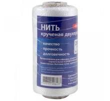 Нить крученая ПП 1,3 мм двухпрядная, белая, 200 м  139903  Tech-KREP