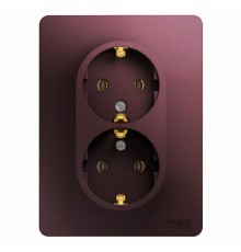 Glossa Баклажановый Розетка 2-ая с заземлением (в сборе)  GSL001124  SE