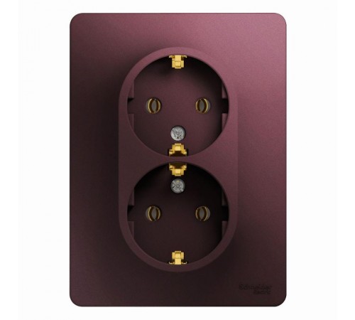 Glossa Баклажановый Розетка 2-ая с заземлением (в сборе)  GSL001124  SE