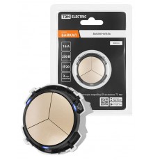 Выключатель 3-кл. 16А 250В кнопочный механизм шампань, "Байкал"   SQ1819-0526  TDM