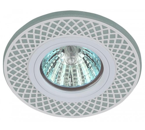 Светильник точечный встраиваемый DK LD42 WH/WH декор cо светодиодной подсветкой MR16, белый/белый  Б0037380  ЭРА