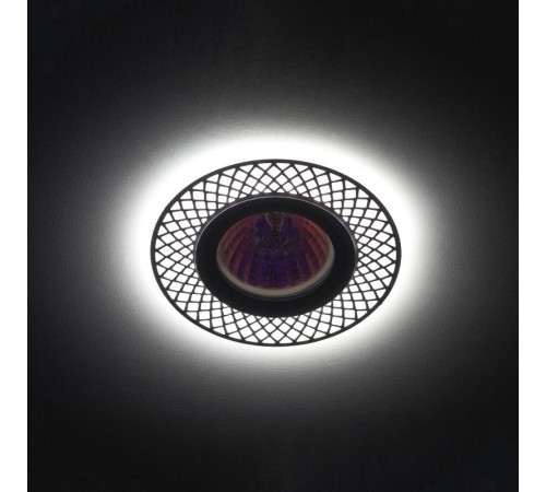 Светильник точечный встраиваемый DK LD42 WH/WH декор cо светодиодной подсветкой MR16, белый/белый  Б0037380  ЭРА