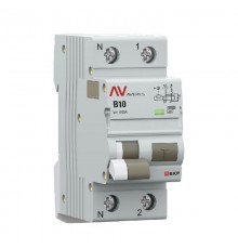 Дифференциальный автомат (УЗО) DVA-10 1P+N 10А (B) 30мА (A) 10кА  AVERES rcbo10-1pn-10B-30-a-av EKF