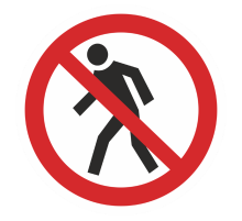 Знак P 03 "Проход запрещен" 200х200 мм, пленка самоклеящаяся ГОСТ Р 12.4.026-2015  an-p-03  EKF