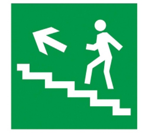 Пиктограмма (наклейка) . 50х50мм "Напр.к эвак.вых.по лест.нал.вверх"  YPC30-50NEV-LNALVV  IEK