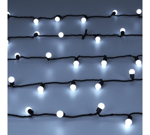 Светодиодная гирлянда ARD-BALL-CLASSIC-D17.5-10000-BLACK-100LED WHITE (230V, 7W)  025583  Arlight