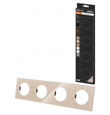 Рамка четверная постовая шампань, стекло, "Байкал"   SQ1819-0505  TDM