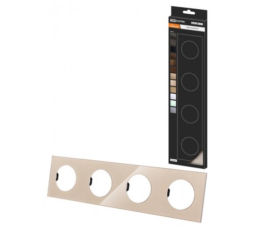 Рамка четверная постовая шампань, стекло, "Байкал"   SQ1819-0505  TDM