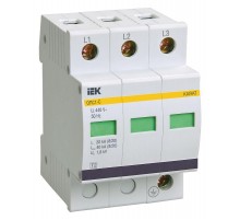 Ограничитель импульсного перенапряжения ОПС1-C 3Р In=20kA Un=400B Im=40kA  MOP20-3-C  IEK