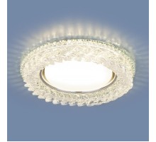 Светильник точечный встраиваемый 3024 GX53 CL прозрачный с подсветкой  a041263  Elektrostandard