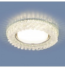 Светильник точечный встраиваемый 3024 GX53 CL прозрачный с подсветкой  a041263  Elektrostandard