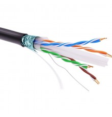 Кабель витая пара кат. 6 экран. F/UTP, 4 пары, светостабилизированный ПЭ, цвет внешней оболочки черный, катушка 305 м  RN6FUKPEBK  DKC