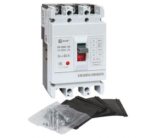 Выключатель автоматический ВА-99М 100/63А 3P 18кА EKF Basic  mccb99-100-63mI  EKF