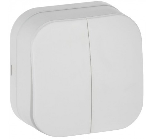 GLORY Выключатель 2-клавишный о/у 10А ВС20-2-0-ХБм белый матовый  EVH20-K01M-10  IEK