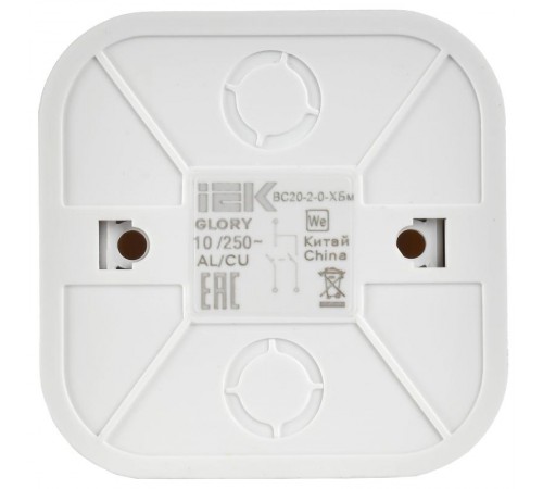 GLORY Выключатель 2-клавишный о/у 10А ВС20-2-0-ХБм белый матовый  EVH20-K01M-10  IEK