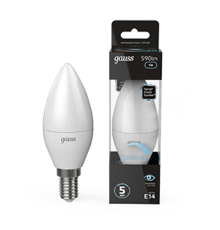 Лампа светодиодная LED 7Вт E14 220В 4100К свеча, диммируемая  103101207-D  Gauss