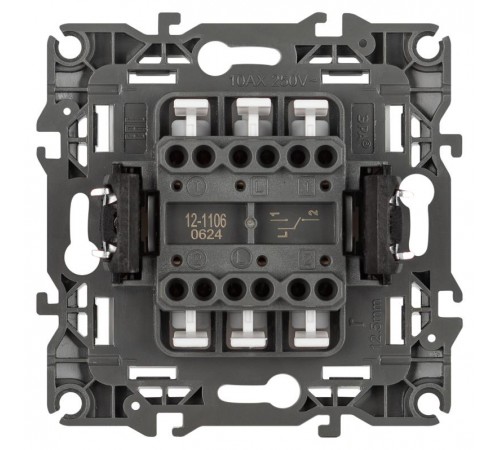 Переключатель ЭРА Серия 12 12-1106-01М двойной, 10АХ-250В, белый матовый   Б0065656  ЭРА