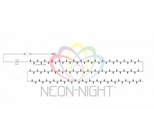 Гирлянда "Твинкл-Лайт" 20 м, темно-зеленый ПВХ, 160 LED, цвет белый  303-115  NEON-NIGHT