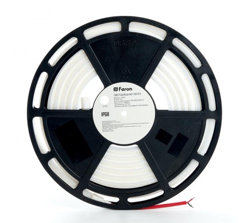 Лента светодиодная неоновая  LS651, 180SMD(2835)/м, 14.4Вт/м, упак 5м, IP68 12V 4000К  32187  Feron