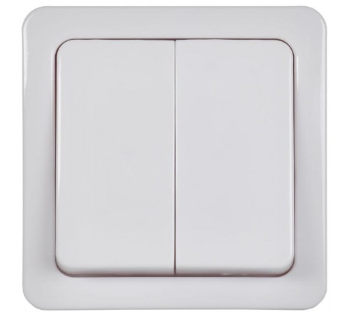 ГЕРМЕС PLUS белый Выключатель2-клавишный О/У IP54 ВС20-2-0-ГПБ  EVMP20-K01-10-54-EC  IEK