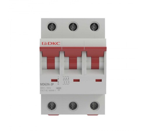 Автоматический выключатель модульный YON max типа MD63N, 6кА, 3 полюса, хар-ка C, 2А  MD63N-3PC2  DKC
