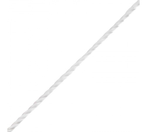 Шнур витой трехрядный ПП 3 мм, белый, 20 м  139968  Tech-KREP