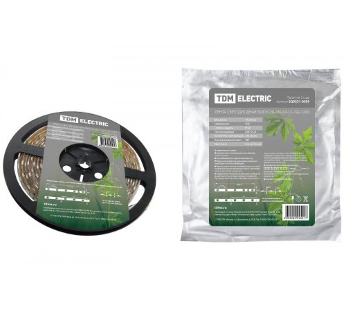 Лента светодиодная SMD3528 19,2Вт 12В 3200К IP54 5м  SQ0331-0089  TDM