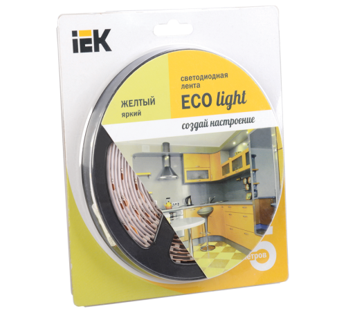 Лента светодиодная LSR-3528Y60-eco 4,8Вт 12В желтый IP20 5м  LSR1-4-060-20-1-05  IEK