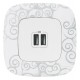 Valena ALLURE Белый Розетка 2-ая USB 240В/5В 1500мА (с лицевой панелью)  754995  Legrand