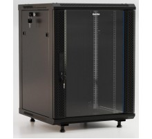 TWB-FC-1245-SR-RAL9004 Шкаф настенный 19-дюймовый (19"), 12U,662x600х450мм,металлич. дверь с замком, две боковые панели,цвет черн. 395502  Hyperline