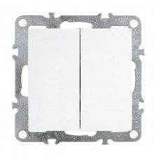 PSW10-9104-01 Выключатель 2-клавишный (механизм), 250В, 10А, серия Эрна, белый  39312  STEKKER