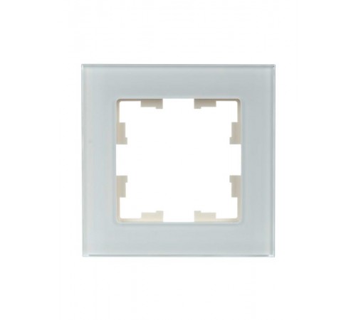 BRITE Рамка 1-ая РУ-1-2-БрБ стекло белый  BR-M12-G-K01  IEK