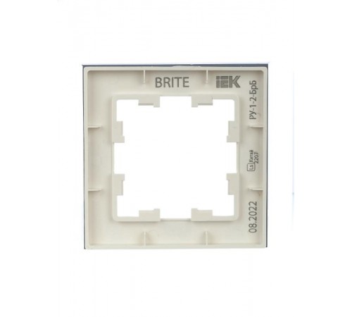 BRITE Рамка 1-ая РУ-1-2-БрБ стекло белый  BR-M12-G-K01  IEK