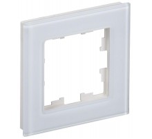 BRITE Рамка 1-ая РУ-1-2-БрБ стекло белый  BR-M12-G-K01  IEK