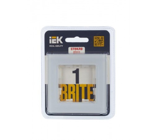 BRITE Рамка 1-ая РУ-1-2-БрБ стекло белый  BR-M12-G-K01  IEK