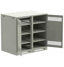 ITK LINEA B Шкаф (пустой) 1350х1400мм дверь двуст. мет. сер.  LB35-13H49-2M  ITK