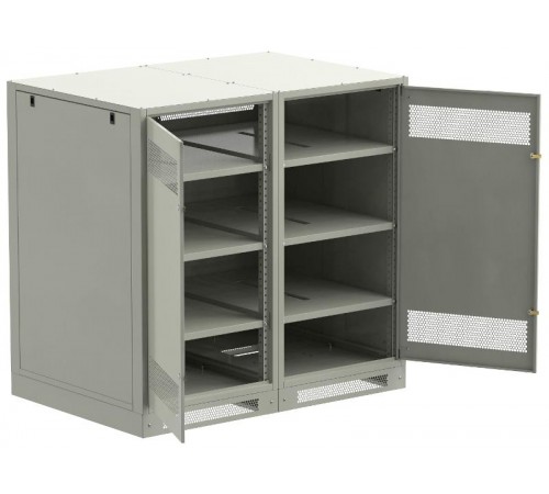 ITK LINEA B Шкаф (пустой) 1350х1400мм дверь двуст. мет. сер.  LB35-13H49-2M  ITK