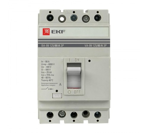 Выключатель автоматический ВА-99 125/80А 3P 25кА EKF PROxima  mccb99-125-80  EKF
