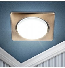 Светильник встраиваемый точечный под лампу GX53 KL71 SB /1 (к) квадр., 220V, 13W, бронза  Б0048958  ЭРА