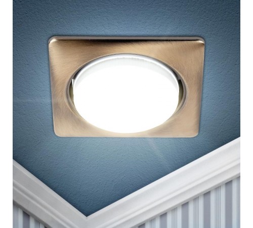 Светильник встраиваемый точечный под лампу GX53 KL71 SB /1 (к) квадр., 220V, 13W, бронза  Б0048958  ЭРА