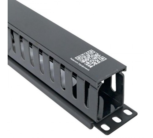 Кабельный органайзер TERACOM PRO с крышкой 19" 1U пластиковый черный  TRP-1CORF-PL-BK  EKF