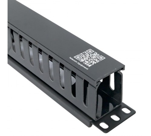 Кабельный органайзер TERACOM PRO с крышкой 19" 1U пластиковый черный  TRP-1CORF-PL-BK  EKF