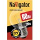 Лампа накаливания ЛОН  60Вт Е27 230В NI-C-60-230-E27-CL (КНР)  94312  Navigator
