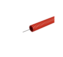 Труба гофрированная ПНД лёгкая D32 мм с зондом трудногорючая безгалогенная (HFFRLS), (уп. 50 м)  KM-FRTG-32  Км-профиль