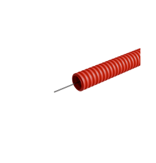 Труба гофрированная ПНД лёгкая D16 мм с зондом трудногорючая безгалогенная (HFFRLS), (уп. 100 м)  KM-FRTG-16  КМ - профиль