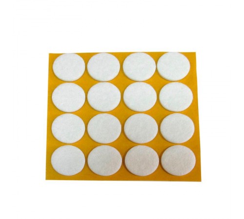 Пункт фетр. самокл. D26 мм белый (8 шт) - пакет   109156  Tech-KREP