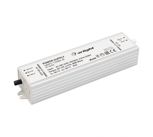 Блок питания ARPV-12080-B (12V, 6.7A, 80W) (Arlight, IP67 Металл, 3 года)  023189  Arlight