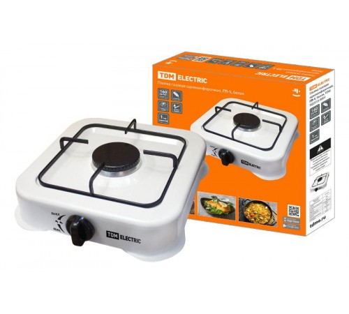 Плитка газовая одноконфорочная, ГП-1, белая,  SQ2515-0001  TDM